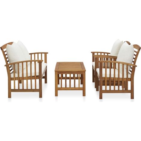 Maison Exclusive - 4-tlg. Garten-Lounge-Set mit Auflagen Massivho