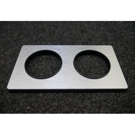SCHNEIDER ELECTRIC - ODACE TOUCH, PLAQUE ALUMINIUM BROSSÉ LISERÉ ANTH. 2 POST. HORIZ./VERT. 71MM - S540804J (1/5)