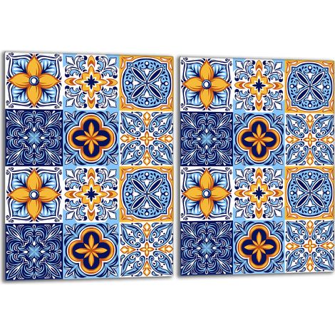 Plaque de protection en verre pour poêle 2x40x52 Mosaïque (1/5)