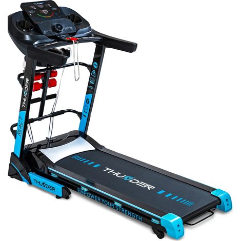 Tapis roulant elettrico pieghevole REACT-DS-NERO 18 km/h domestico con sensore di impulso Schermo LCD USB AUX 160kg (1/5)
