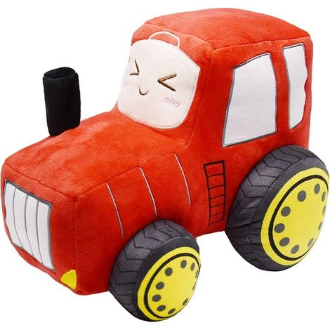 Peluche tracteur camion ultra douce, jouet voiture adorable, coussin câlin 30 cm rouge, cadeau parfait enfant anniversaire, peluche véhicule moelleuse (1/4)