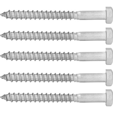 Vis à bois hexagonale à filetage partiel M8x80mm, tirefond acier inoxydable 304, autoforeuse, lot de vis à tête hexagonale pour bois extérieur (1/5)
