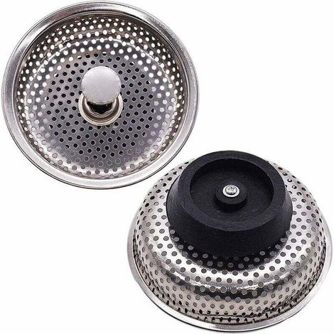 [JAMAIS UTILISÉ]Filtre à Évier, Bouchon de Bonde en Acier Inoxydable, Bouchon D'évier Trou Passoire de Pour Évier de Cuisine Pièces de Rechange Diamètre de 85 mm（2 Pièces） (1/4)