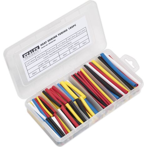 Sealey Heat Shrink Tubing Assortment 50 & 100mm 180pc - Mixed Colours HST501MC