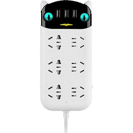 Multifunktions-Steckdosenleiste mit USB-Anschluss, flammhemmendes ABS-Material, für Zuhause und Büro