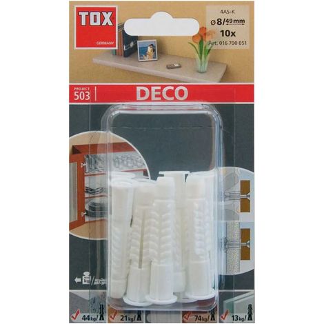 Tappi universali TOX 4AS-K, 10 x 66 mm, blister da 6 pezzi.