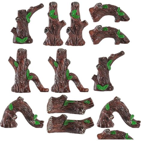 12 Mini Baumstümpfe aus Kunstharz für Mikrolandschaften (1/5)