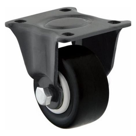 Rueda fija industrial de poliuretano sin freno 40 mm Negro (1/2)