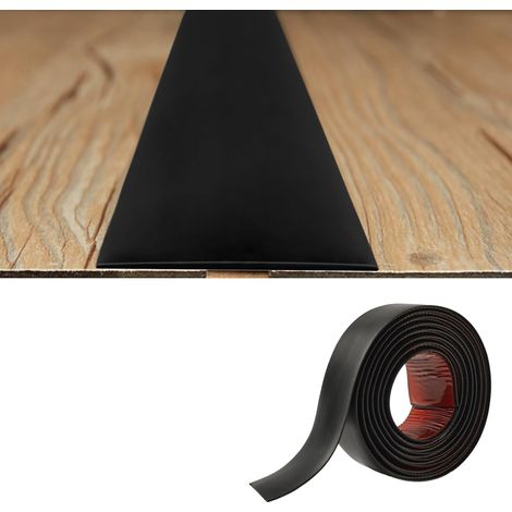 Bande de Transition PVC - 1 Rouleau - Noir Souple 2mm - Joint Autoadhésif Étanche - Sol Carrelage Parquet - 5cm x 2M (1/5)