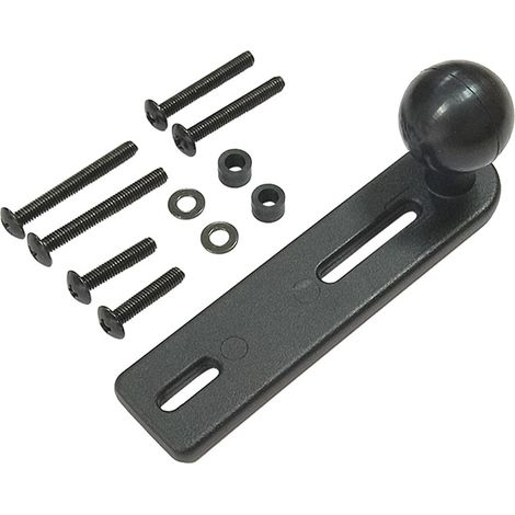 Base de aluminio para montaje en motocicleta/bicicleta, base de vástago de horquilla de goma, negra, con cabezal adaptador para montaje
