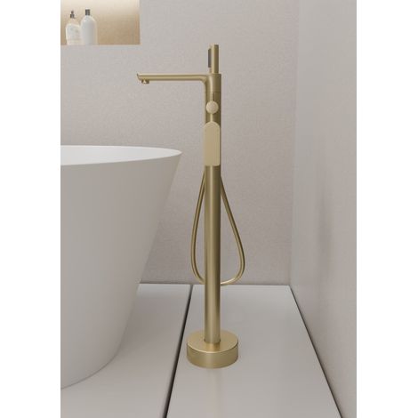 Badewannenarmatur mit Fuß Golden gebürstet - Nunki (1/5)