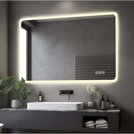 Specchio da bagno LED 60 x 100 cm, antiappannamento, 3 colori, dimmerabile DESVIAE (1/5)