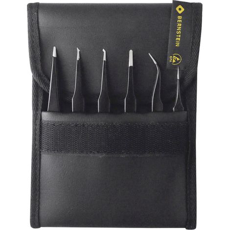 BERNSTEIN Tools for Electronics 5-060 SMD-Pinzettensatz 6teilig Super-spitz, Sichelspitze, Super-s (1/5)