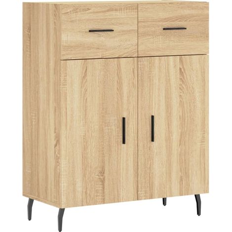 Credenza cassettiera mobile contenitore organizer cucina soggiorno salotto sonoma 695 x 34 x 90 cm legno ingegnerizzato marrone 020031666