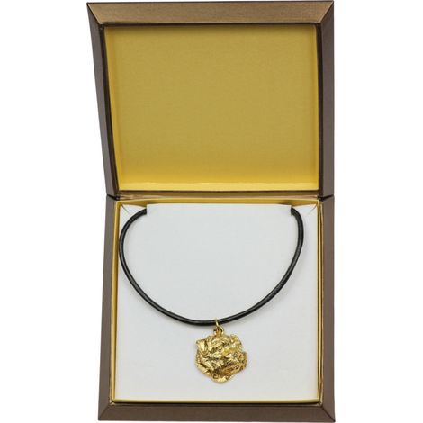 Norfolk Terrier - collana con ciondolo per cani in confezione regalo, placcata in oro per gli amanti dei cani, un gioiello di grande effetto firmato Art-Dog. (1/5)