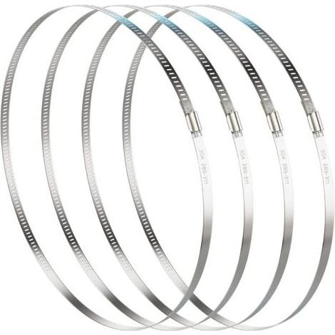 289-311mm grand tuyau de tuyau réglable 304 Camps de conduit en acier inoxydable 4 Clips de serrure de tuyau de conduite de verrière de paquet (1/5)