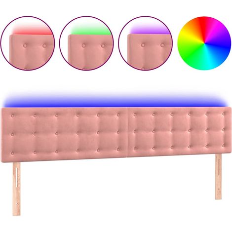 Maison Exclusive - Tête de lit à LED Rose 200x5x78/88 cm Velours (1/5)