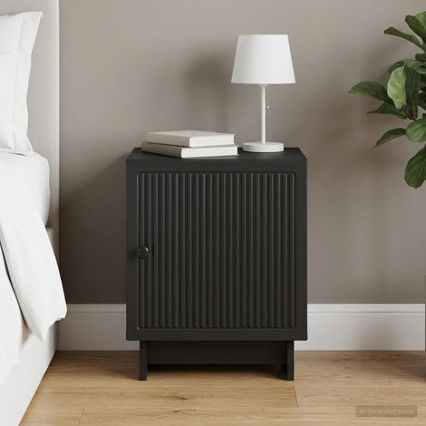 vidaXL Cabinet de chevet Noir 43 x 34,5 x 50 cm Bois d'ingénierie (1/5)