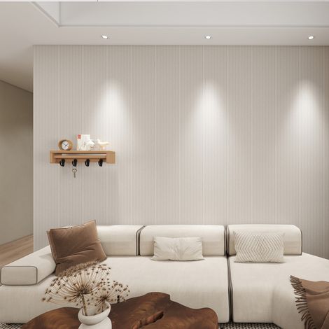 Panel revestimiento pared 270x25x1.3 cm pintable 3D poliestireno Calora Paintable Line White Soft (0.68 m²/ud). Caja 3uds (2,04 m²/caja)