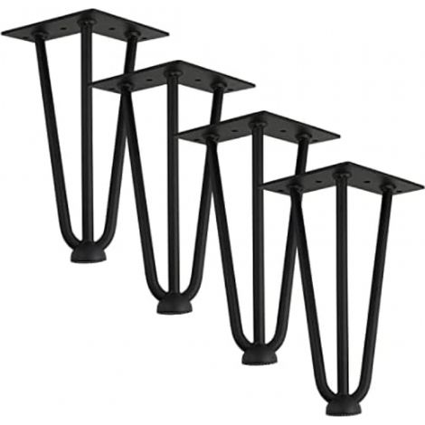 Lot de 4 Pieds Métal Épingle à Cheveux 25 cm, Pieds de Table Solides et Esthétiques, Parfait pour Meubles DIY (1/5)