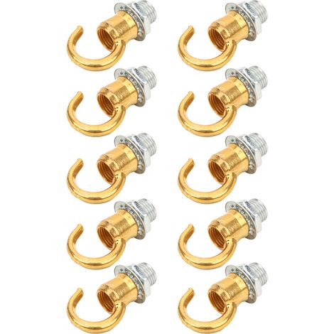 Lot de 10 anneaux de suspension en alliage de zinc pour lanternes, lustres et accessoires de décoration DIY, finition or par électrophorèse. (1/5)