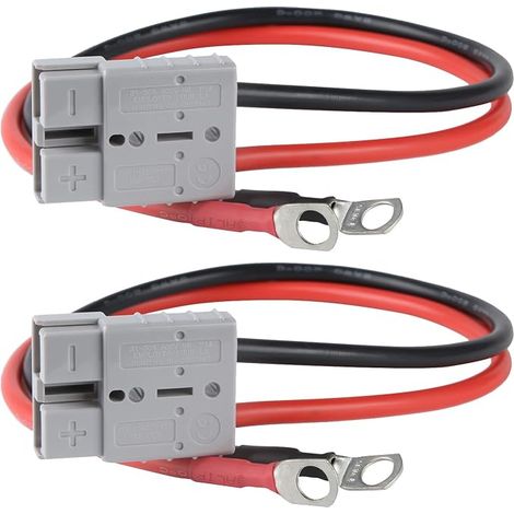 Connettore Anderson SB-50 50A con cavo 8 AWG per batteria LiFePO4, terminale M8, presa di ricarica per carrello elevatore elettrico per connettore Anderson, cavo a connessione rapida (8 AWG, confezion (1/5)
