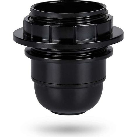 Black E27 Screw Socket - E27 Lamp Socket with Plastic Ring - E27 Bulb Socket - E27 Bulb Socket Holder for Ceiling and Pendant Lights - E27 Bulb Socket [Energy Class A++] (1/4)