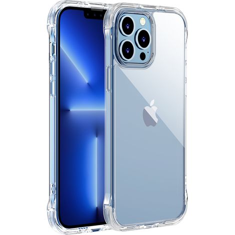 Funda protectora para iPhone 13 con carcasa reforzada, ganchos y soporte transparente. (1/5)