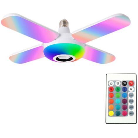 Deckenventilatoren mit Beleuchtung und farbwechselndem Lautsprecher, Sprachfernbedienung, E27-Fassung, geeignet für Partys und Festivals im Innen- und Außenbereich. (1/5)