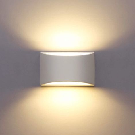 Appliques Murales Interieur,Blanc Lampe Murale LED 7W Blanc Chaud Moderne Applique Murale en Platre pour Chambre Maison Couloir Salon (1/4)