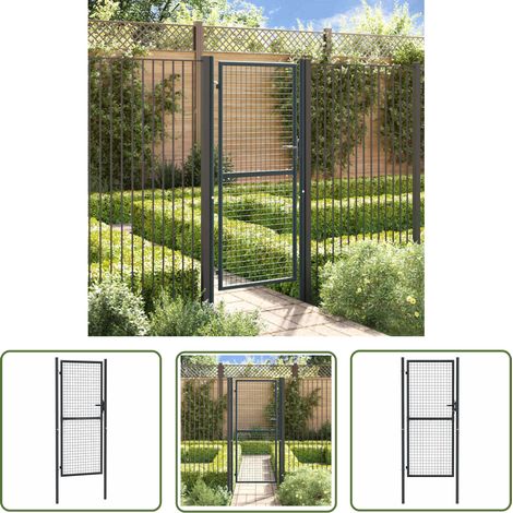 The Living Store Mesh-Gartentor Verzinkter Stahl 100 x 250 cm Grau - Gartentor - Metalltor - Zaun - Einfahrtstor - Terrassentür (1/5)
