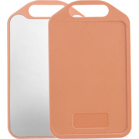 Tagliere antiscivolo a doppia faccia in acciaio inox PP 201, ideale per casa e camera da letto, nei colori rosa chiaro e arancione. (1/5)