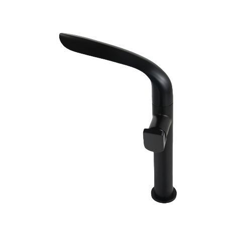 Robinet de lavabo de salle de bain, mitigeur en laiton doré, poignée unique, chaud et froid(Haut)Noir (1/4)