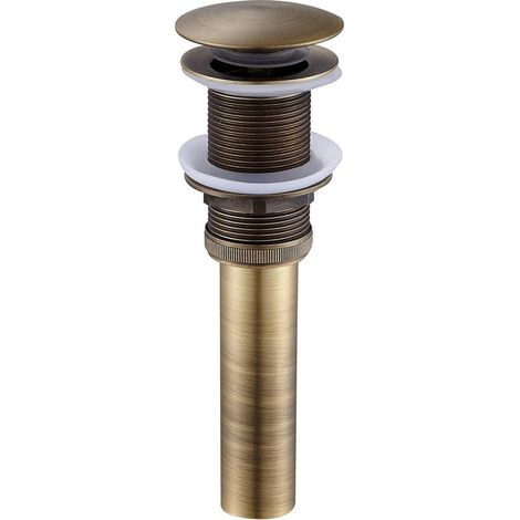 Tapón de desagüe emergente de apertura por presión para lavabo de baño, válvula de desagüe de latón, color bronce. (1/2)