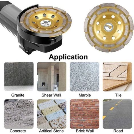 Meule Diamantée Meules à Béton à Double Rangée pour Polir la Pierre de Granit/Marbre Diamètre Intérieur 22,23 Mm / 0,88 Mm(150mm) (1/4)