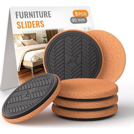8 x Heavy Round Furniture Sliders (90 mm) Protects parquet from scratches, reduces noise (1/5)
