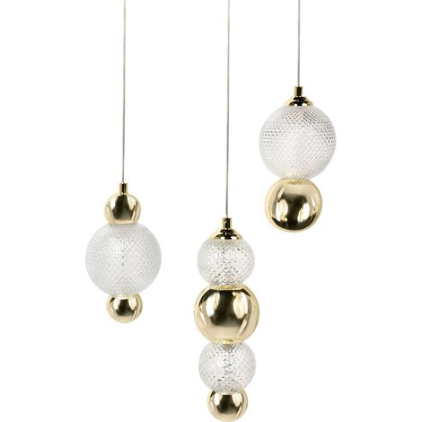 LED Wall Lamp Gold Glass Shade Metal Base Glam Style Ambient Light Living Room Bedroom SORA
