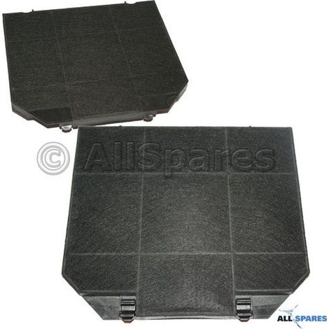 Filtro de carbón AllSpares (2x) para campanas extractoras compatibles con AEG-Electrolux Zanussi EFF72 / MCFE04 / 9029800480 / 9029793636 / Faber 112.0157.243 y SMEG KITFC161 (265x236x15mm) (1/5)