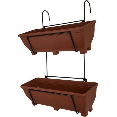 Double Balcony/Fence Holder - Terracotta (1/2)