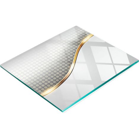 Tablero de vidrio decorativo multifuncional con estampado abstracto de 60x52 cm.