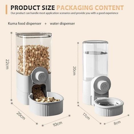 Distributeur Eau Nourriture - Gourde 520 Ml - Gamelle 1200 Ml - Pour Lapins Rongeurs - 1 Pièce (1/4)
