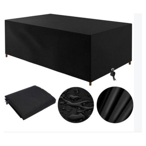 QORVA-Housse de table de jardin imperméable Oxford 210D (210 x 110 x 70 cm), rectangulaire, coupe-vent et résistante aux UV.