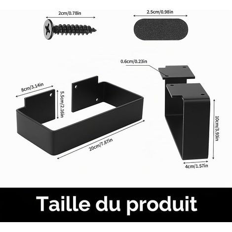 Metal Table Legs, Desk Legs, Dining Table Legs, Metal Furniture Legs for Worktop, Home, Office, Dining Room Tables Sofa, Black (L 20 x W 5.3 x H 9.5 cm) (1/4)