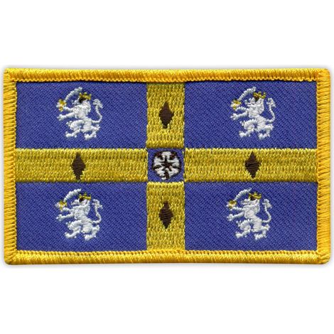 Bandiera del Consiglio della Contea di Durham - utilizzata fino al 2013 - Retro magnetico - Toppa/Distintivo/Emblema ricamato