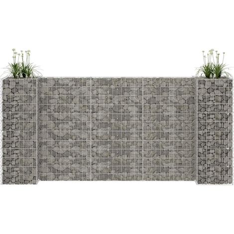 Jardinière à gabion en H Fil d'acier 260x40x120 cm (1/5)