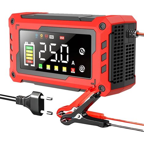 Cargador de batería para coche, salida de 25 A, tecnología de reparación por impulsos, 25 A (1/2)