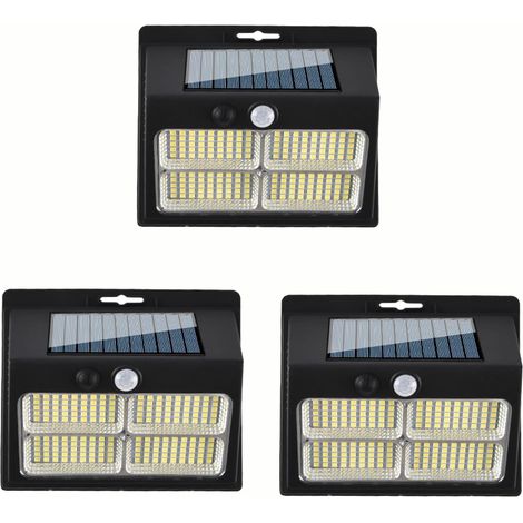 3 pièces de lumière solaire extérieure avec capteur de corps humain, 3 modes, applique murale solaire COB pour maison, adaptée à la cour du jardin (1/5)