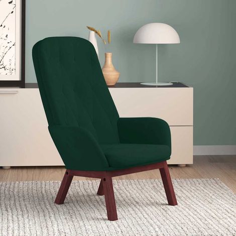 vidaXL Sillón de relax de terciopelo verde oscuro (1/5)
