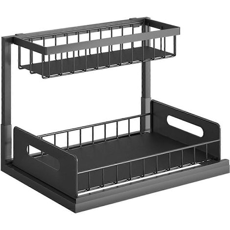 2-stöckiger Unterschrank mit Auszugskorb und Schublade, multifunktionaler Badorganizer (1/5)