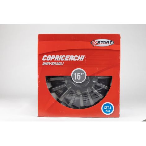 Set copricerchi auto antracite monza 15'' 4 pezzi in ABS